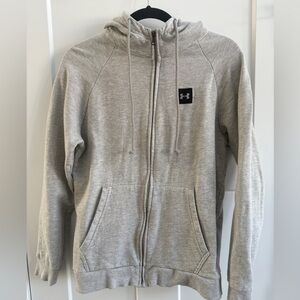 Under Armour Grey Rival Fleece Full Zip Hoodie Mens Size Medium B9